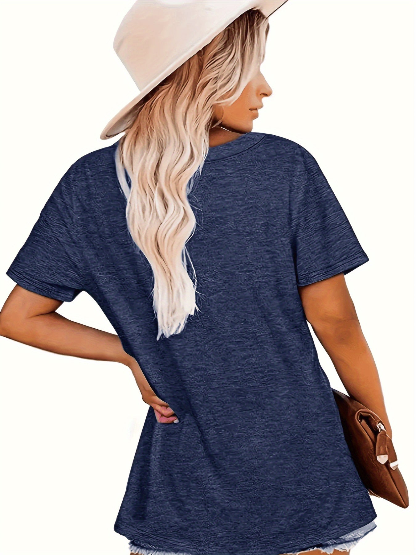 Women's Faith Family Freedom Heart Flag Navy Blue American Flag T-Shirt, 4th of July Tee