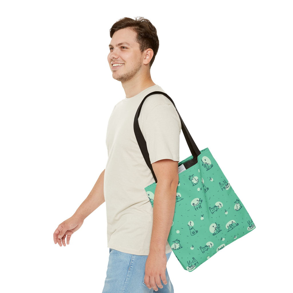 Cute Dog Print Tote Bag, 3 Sizes
