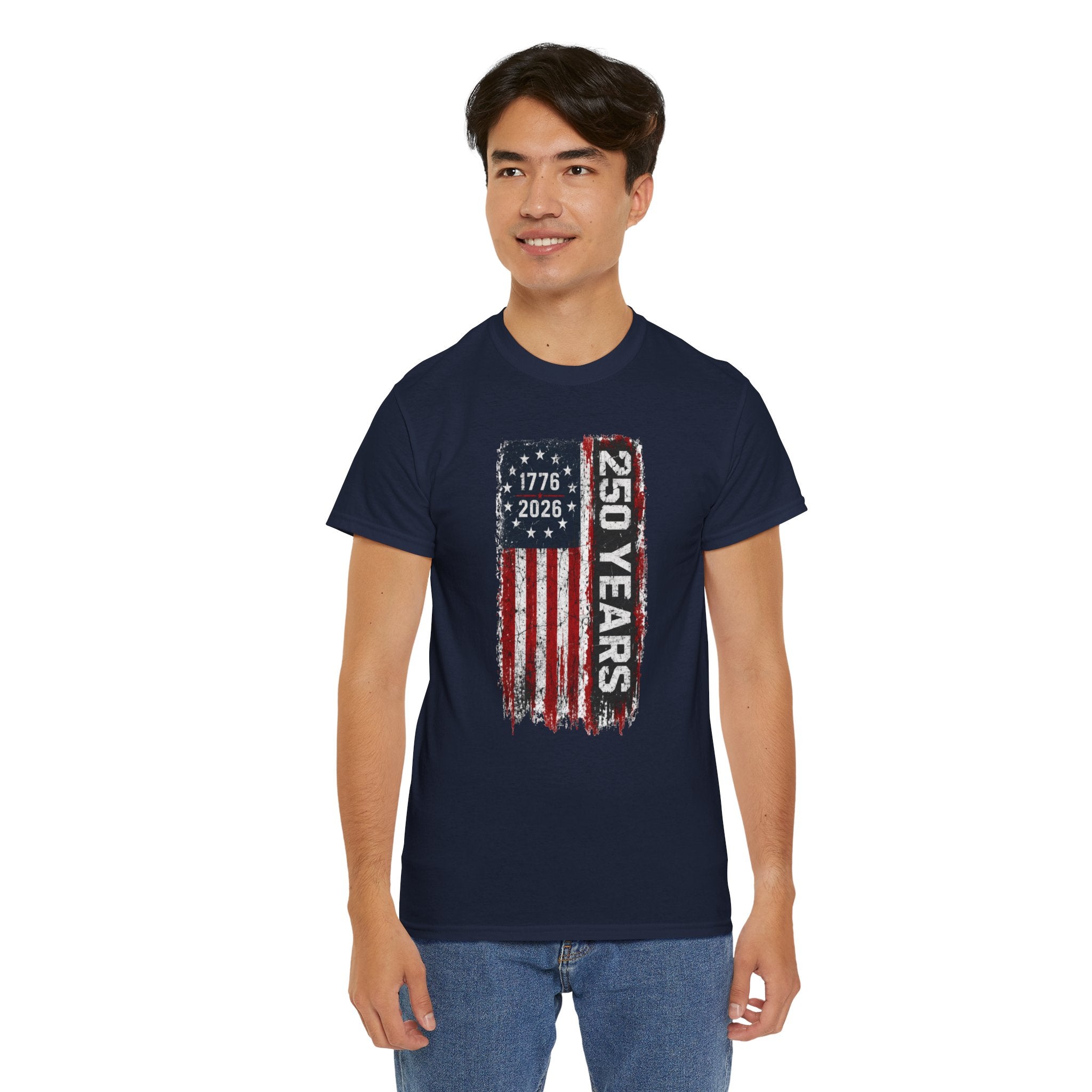 1776–2026 250th USA Flag T-Shirt — 4th of July Anniversary Tee