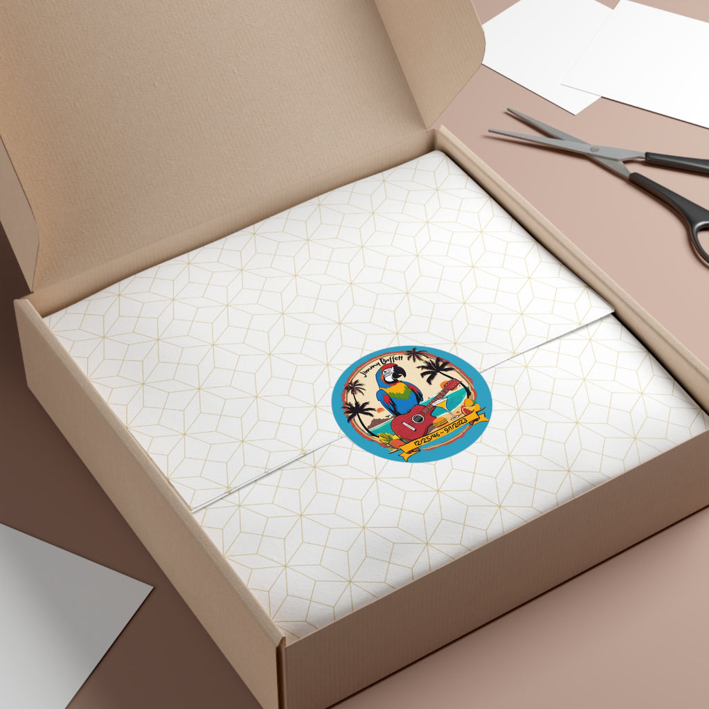 Jimmy Buffett Memorial Round Vinyl Stickers