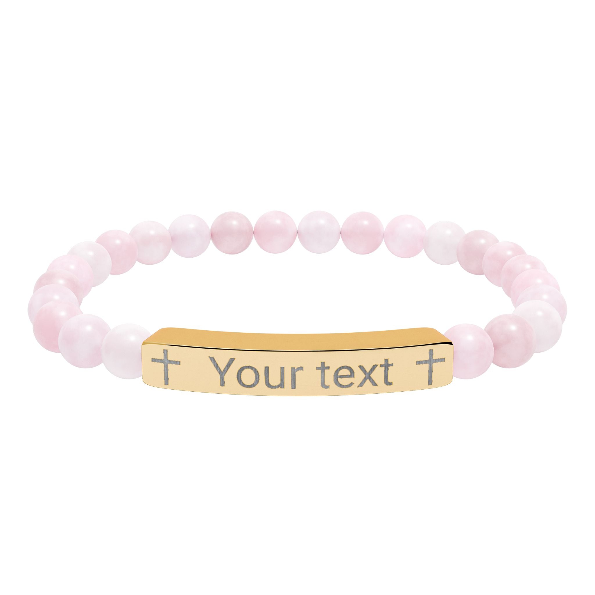 Engraved Name Bar Stone Bracelet, Personalized Natural Stone Bracelet, Custom Name, 18k Gold