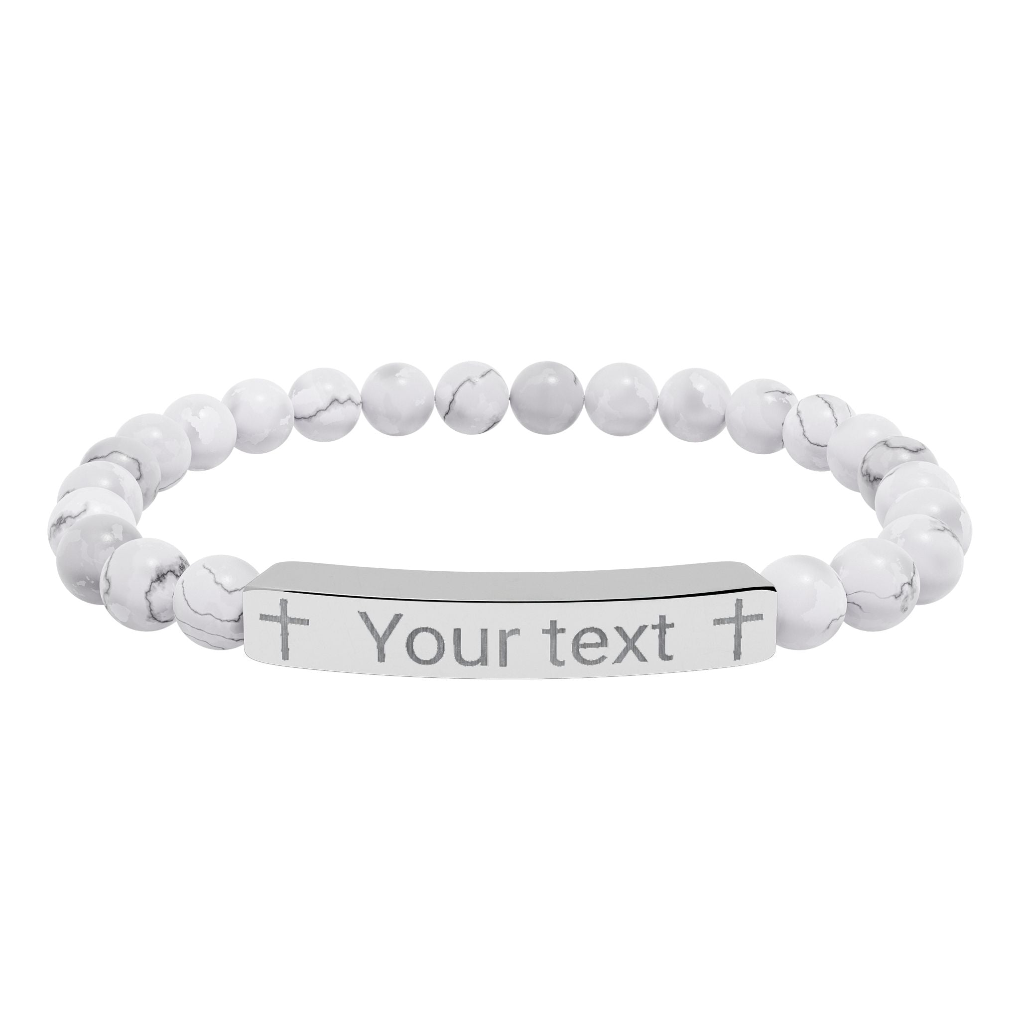 Engraved Name Bar Stone Bracelet, Personalized Natural Stone Bracelet, Custom Name, 18k Gold