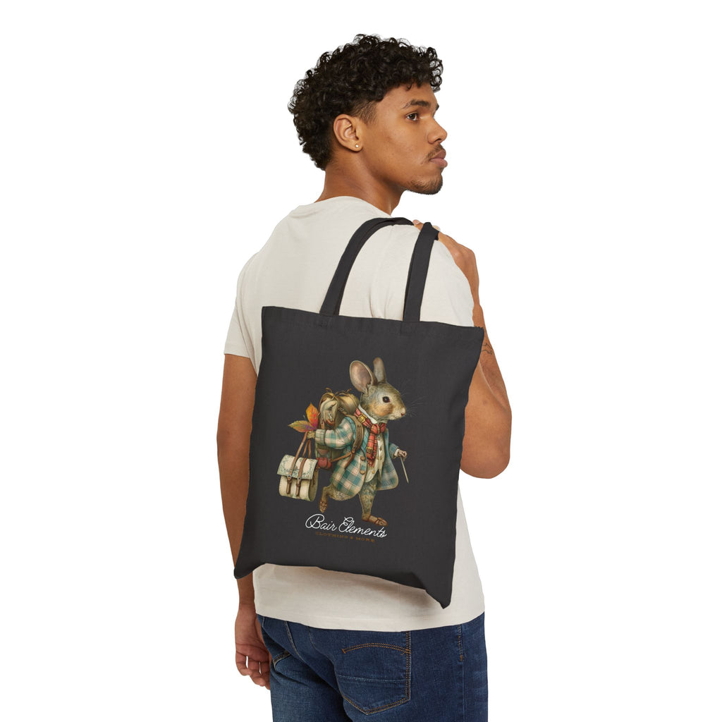 Woodland Traveling Mouse Heavy Canvas Shopping Tote, Mouse Shopping Tote