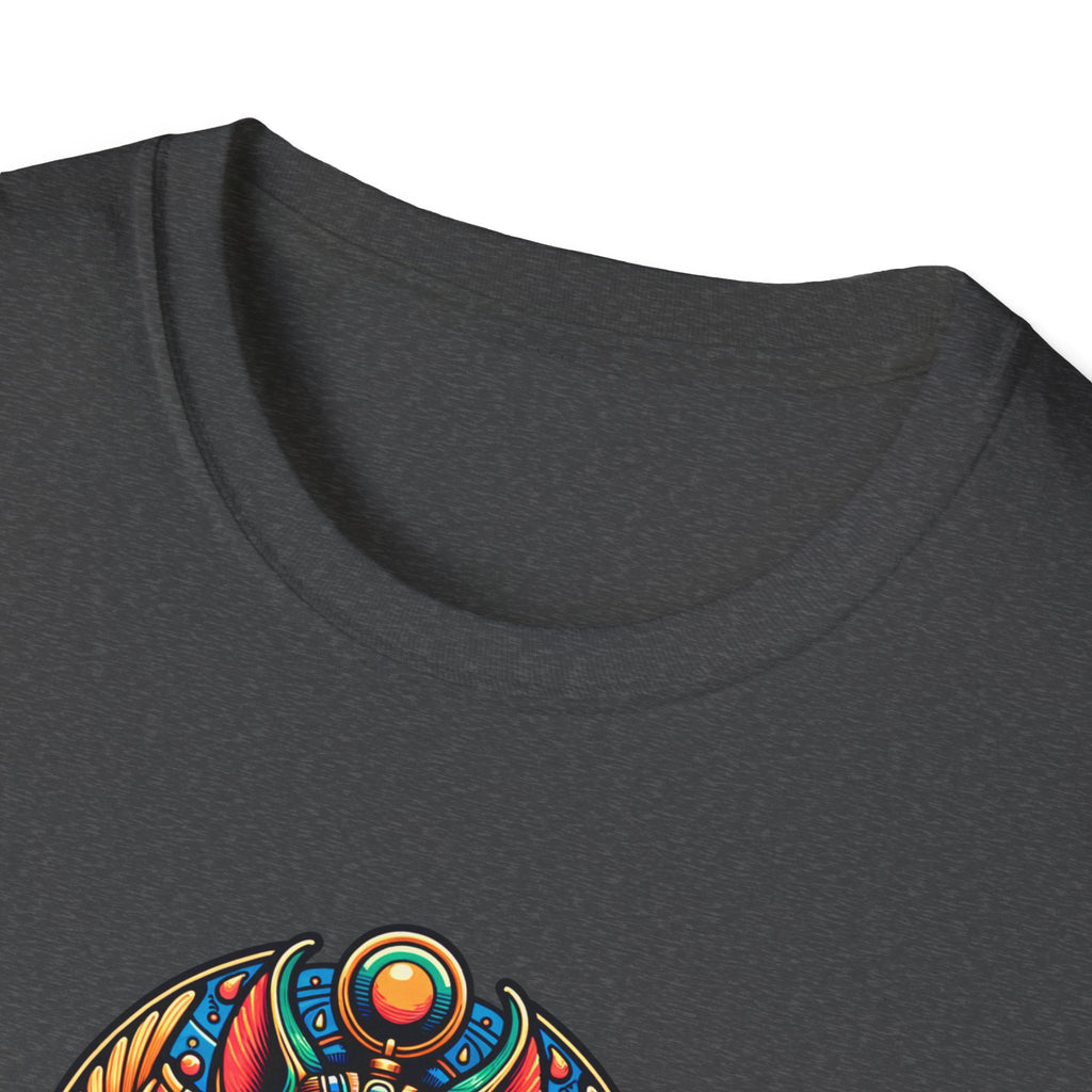 Egyptian Goddess Unisex Softstyle T-Shirt, Cute Graphic Tee, Boho Vintage Top, Gift for Cat Lovers, Summer Casual Wear, Festival Outfit