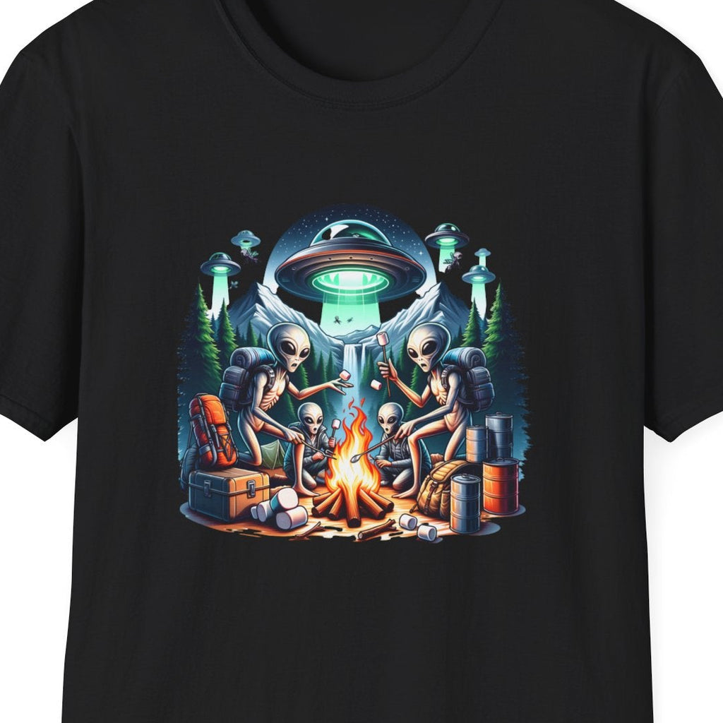 Alien Campfire T-Shirt, UFO T-Shirt, Camping Shirt