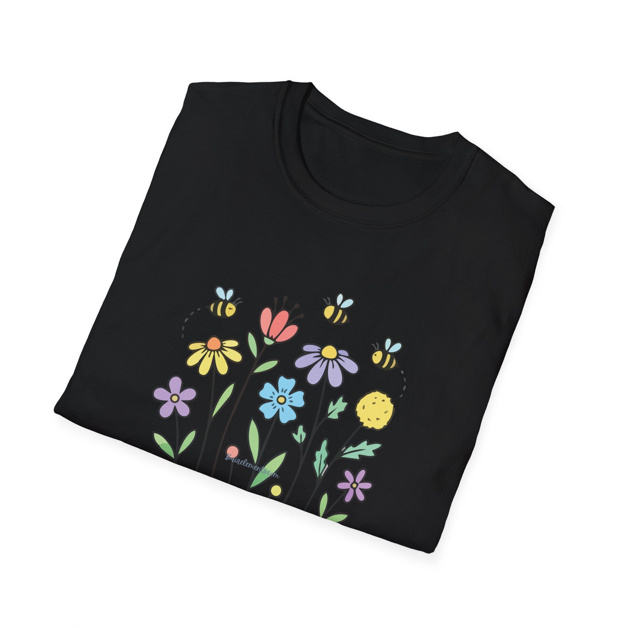 Summer Flowers & Bees Retro Floral T-Shirt
