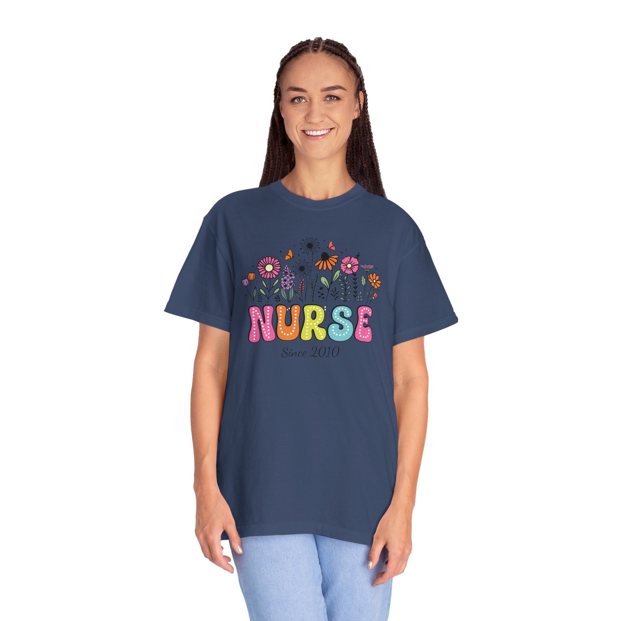 Personalized Floral Nurse T-Shirt, New Nurse Grad Gift, Nurse Gift