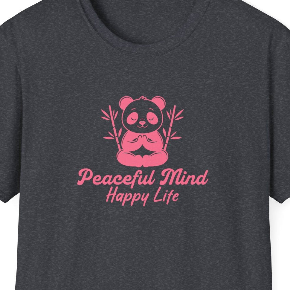 Dark gray t-shirt with gold butterfly design and text on a white background
