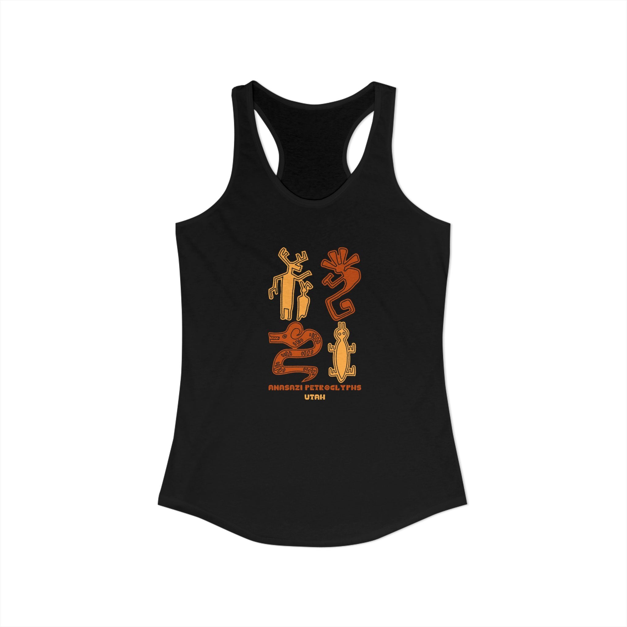 Anasazi Petroglyth, Women's Ideal Racerback Tank, Arizona Desert Shirt 5 Colors