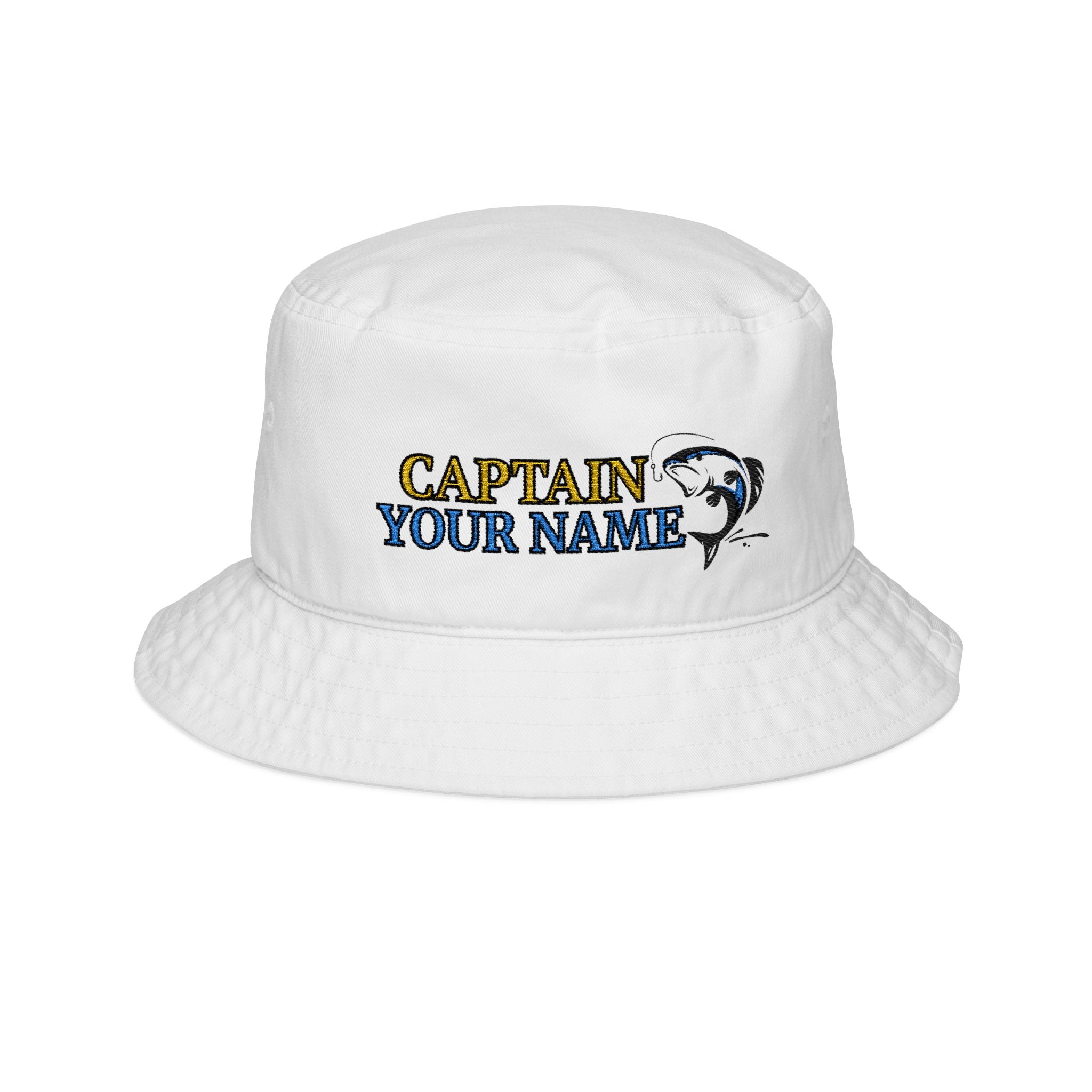 Embroidered Personalized Captain Fishing Hat, Fishing Bucket Hat