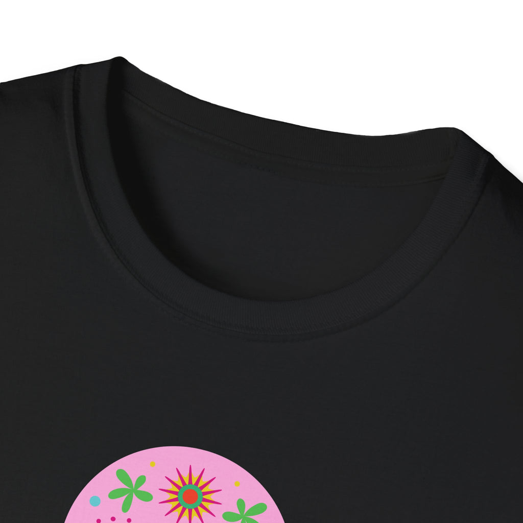 Colorful Skull Graphic T-Shirt, Day of the Dead Shirt, Unisex Softstyle Tee for Celebrations, Gifts for Her & Him