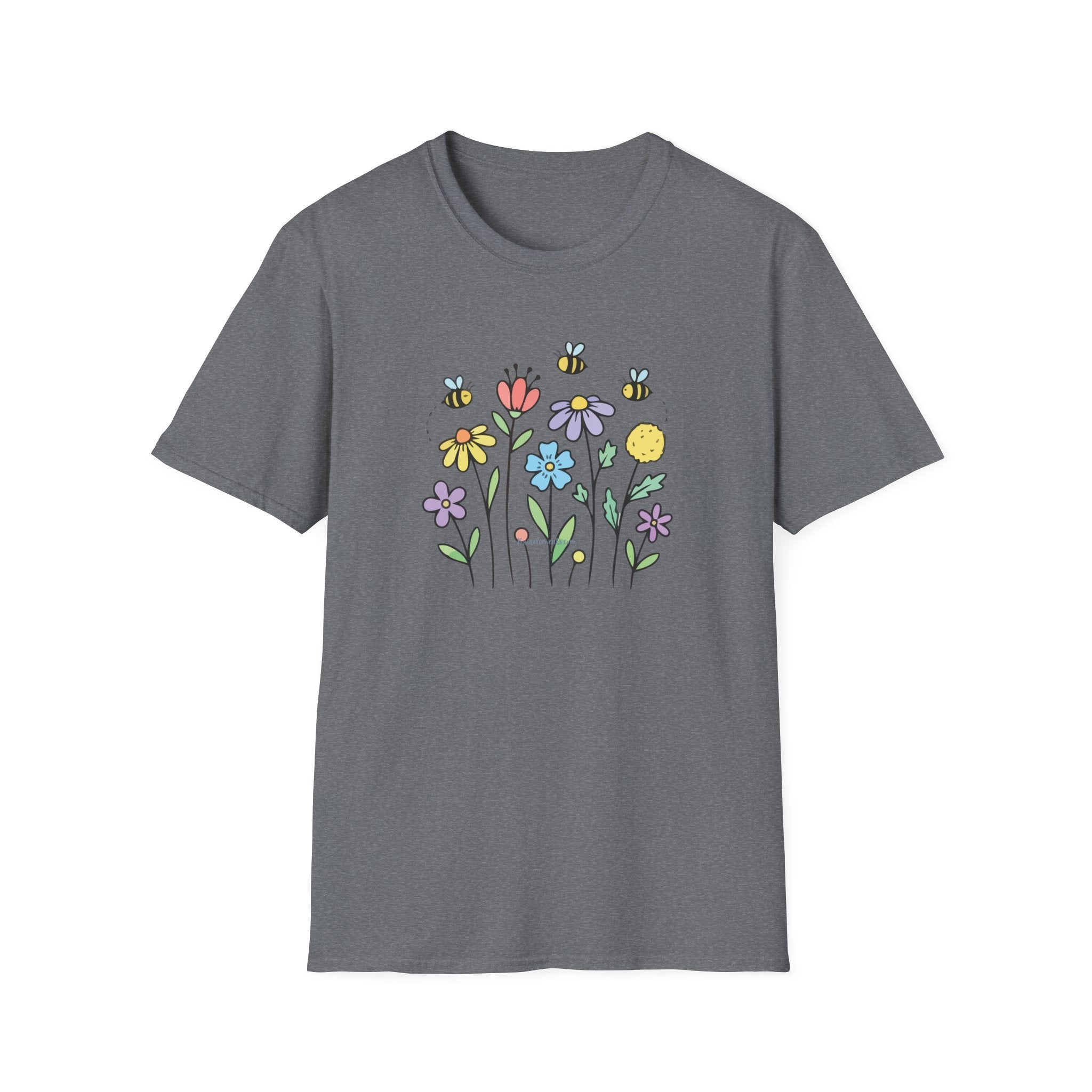 Summer Flowers & Bees Retro Floral T-Shirt