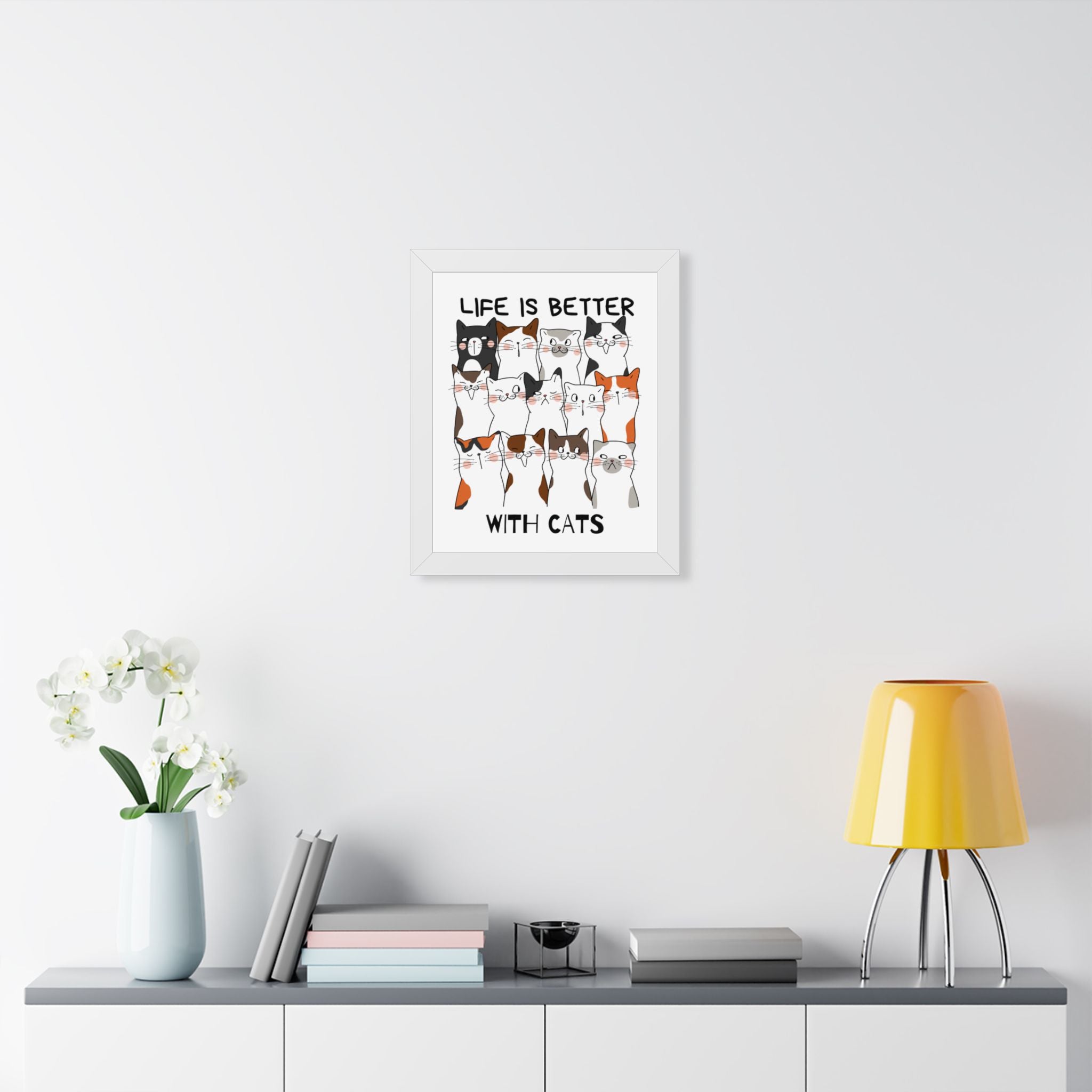 Life is Better withs Cats Framed Wall Art
