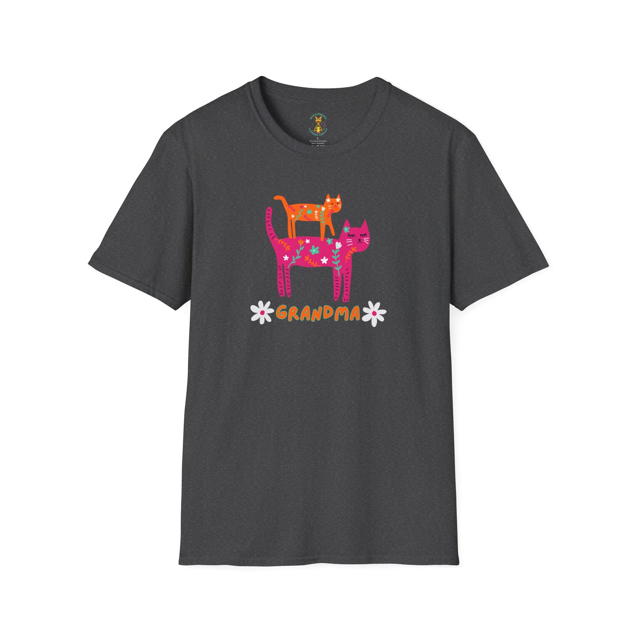 Personalized Grandma Cat T-Shirt, Mother's Day T-Shirt, Sizes XS-5X, Cat Print T-Shirt for Women