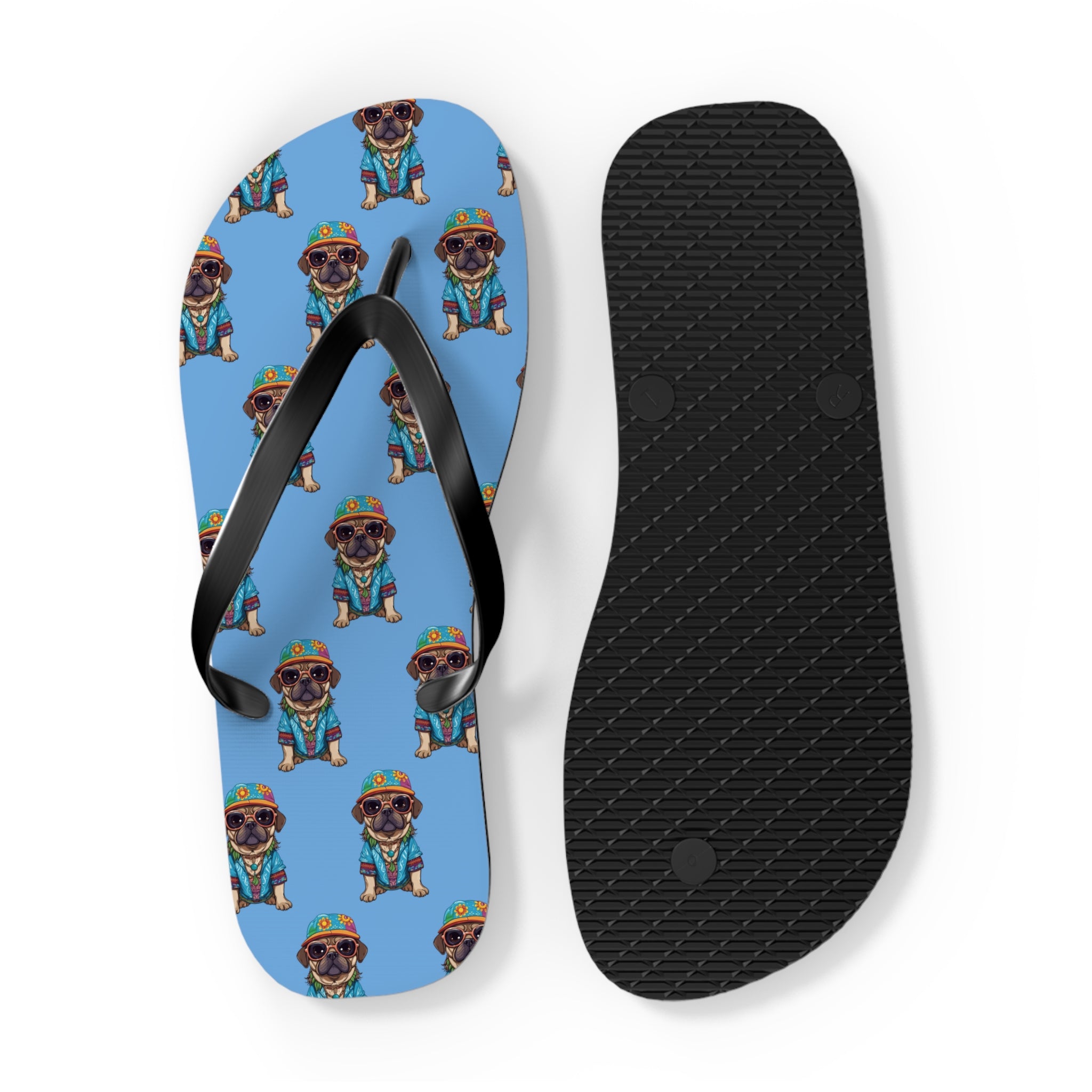 Hippie Pug Flip Flops