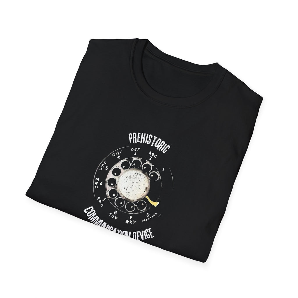 Retro Prehistoric Communication Device T-Shirt — Funny Old Phone Tee