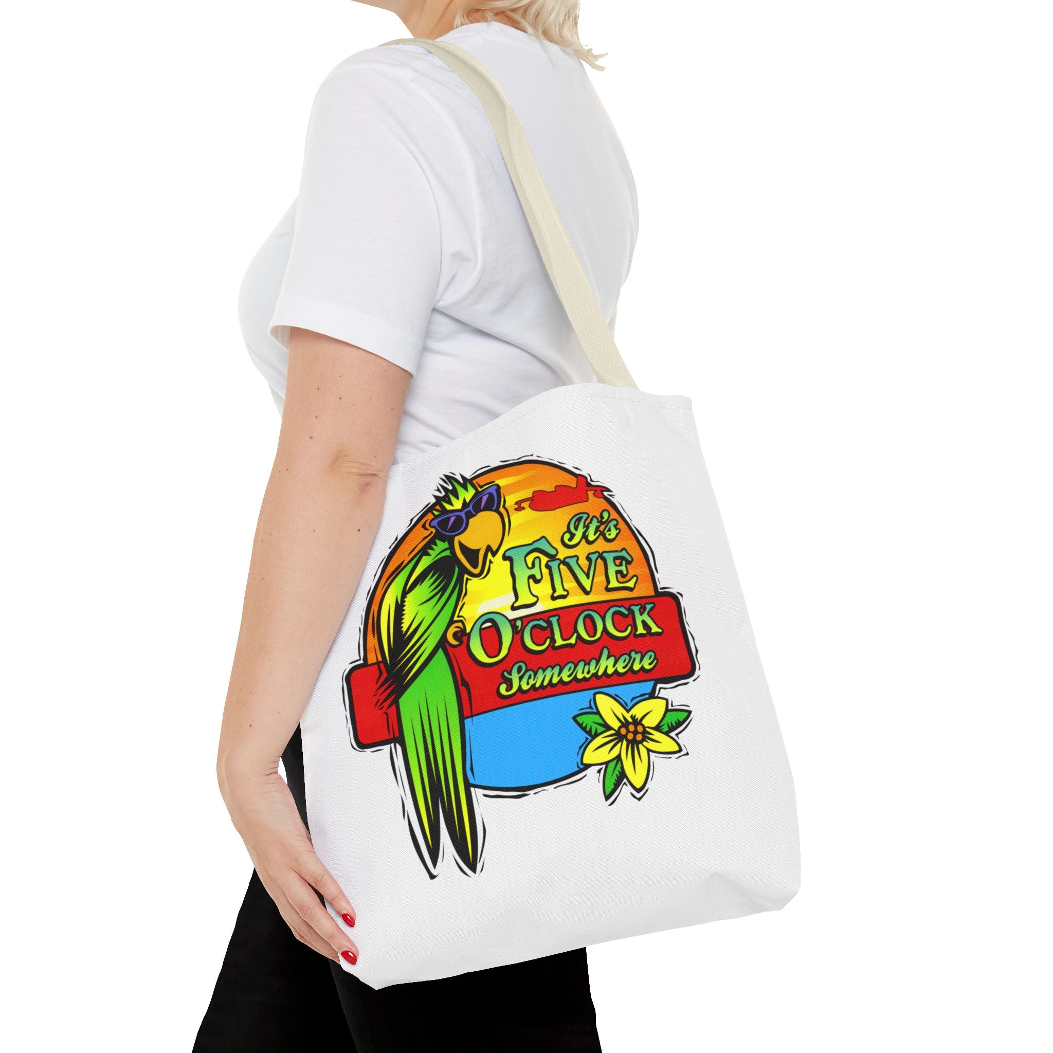 It's Five O'Clock Somewhere Tote Bag, Jimmy Buffett Tote Bag, 3 Sizes