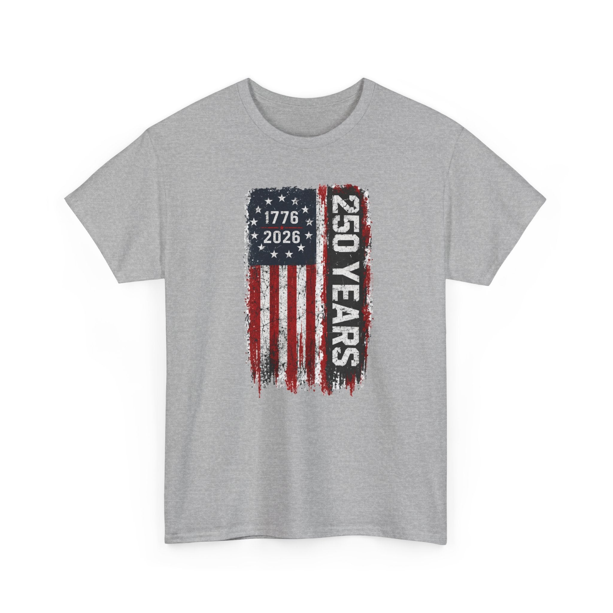 1776–2026 250th USA Flag T-Shirt — 4th of July Anniversary Tee