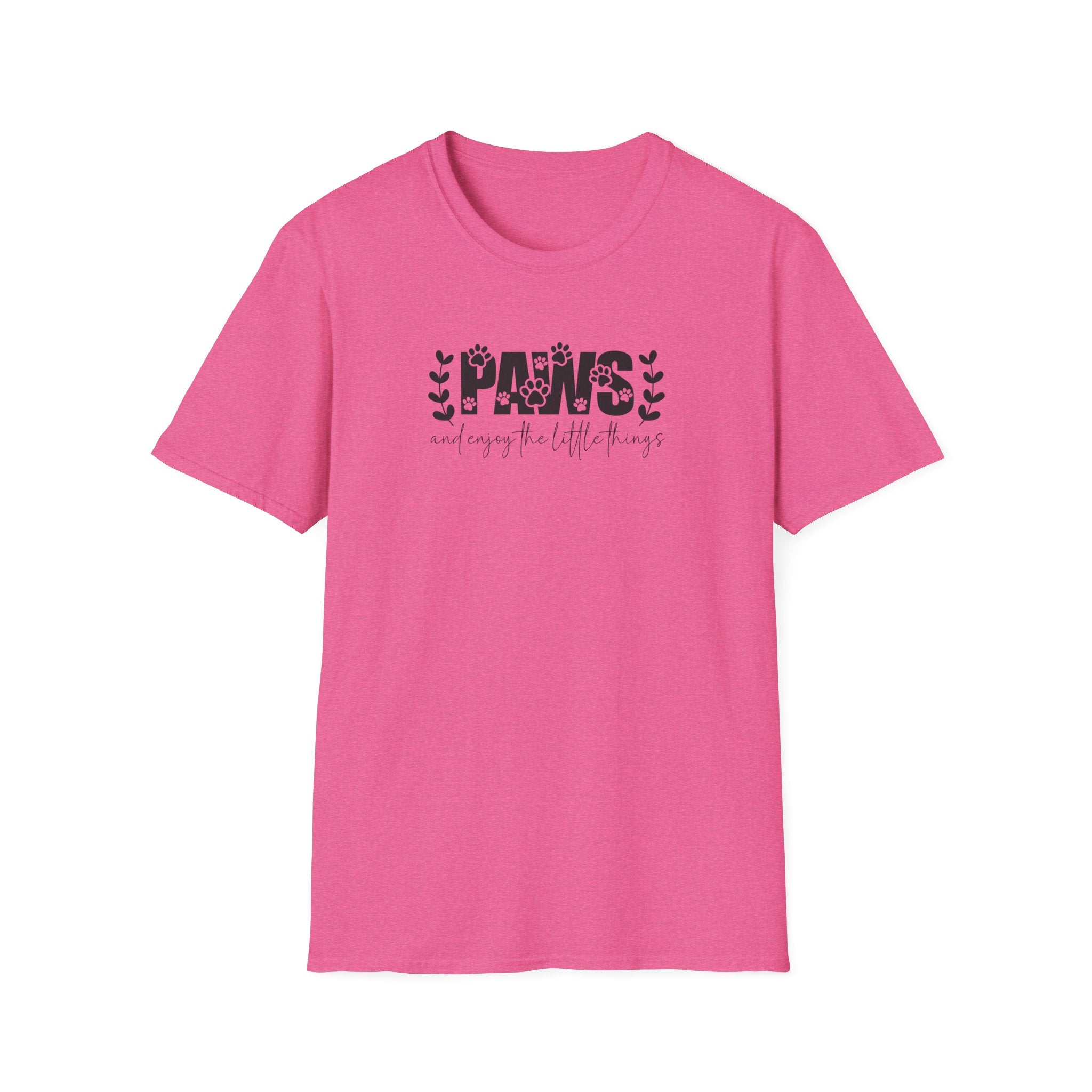 Paw Print T-Shirt - "Paws and Enjoy the Little Things", Pet Lover Gift, Animal Theme Apparel, Dog Owner Shirt, Cute Casual Tee