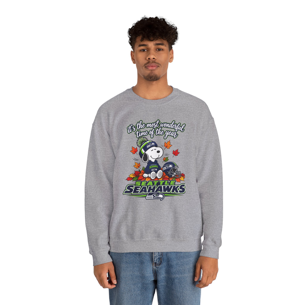 Seattle Seahawks Snoopy “It’s the Most Wonderful Time of the Year” Sweatshirt