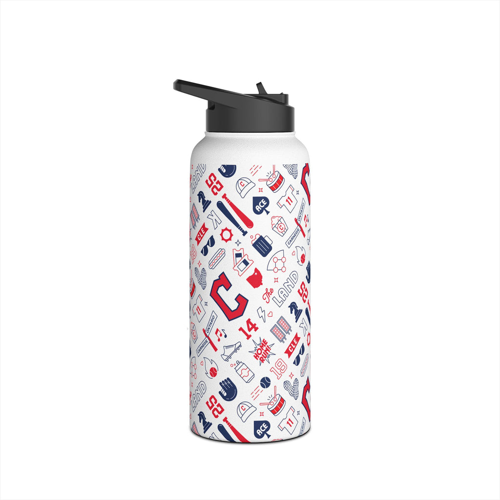 Cleveland Baseball Stainless Steel Water Bottle, CLE Baseball Team Water Bottle, 3 Sizes