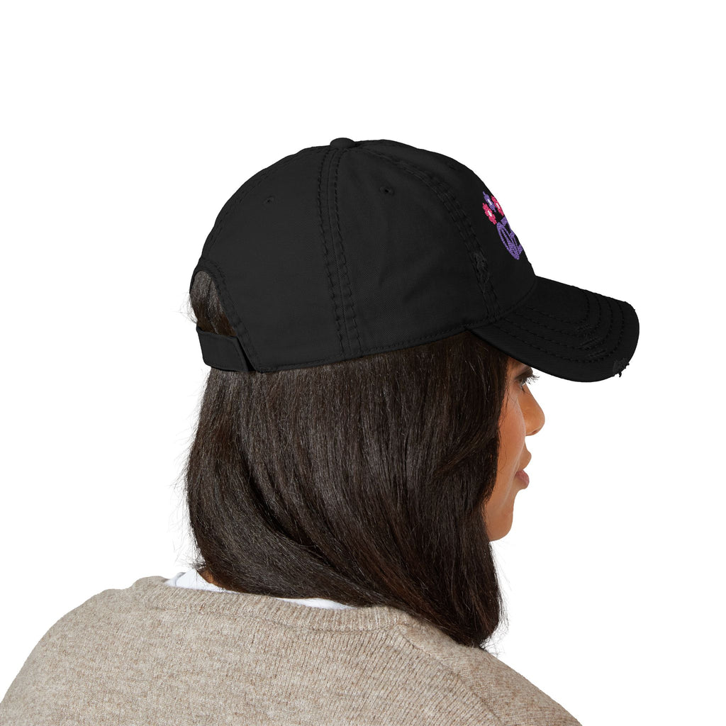 Embroidered Ozzy Memorial Flowers Dad Hat, Ozzy Fan Cap, Classic Tribute Baseball Hat, Unisex Distressed Dad Hat