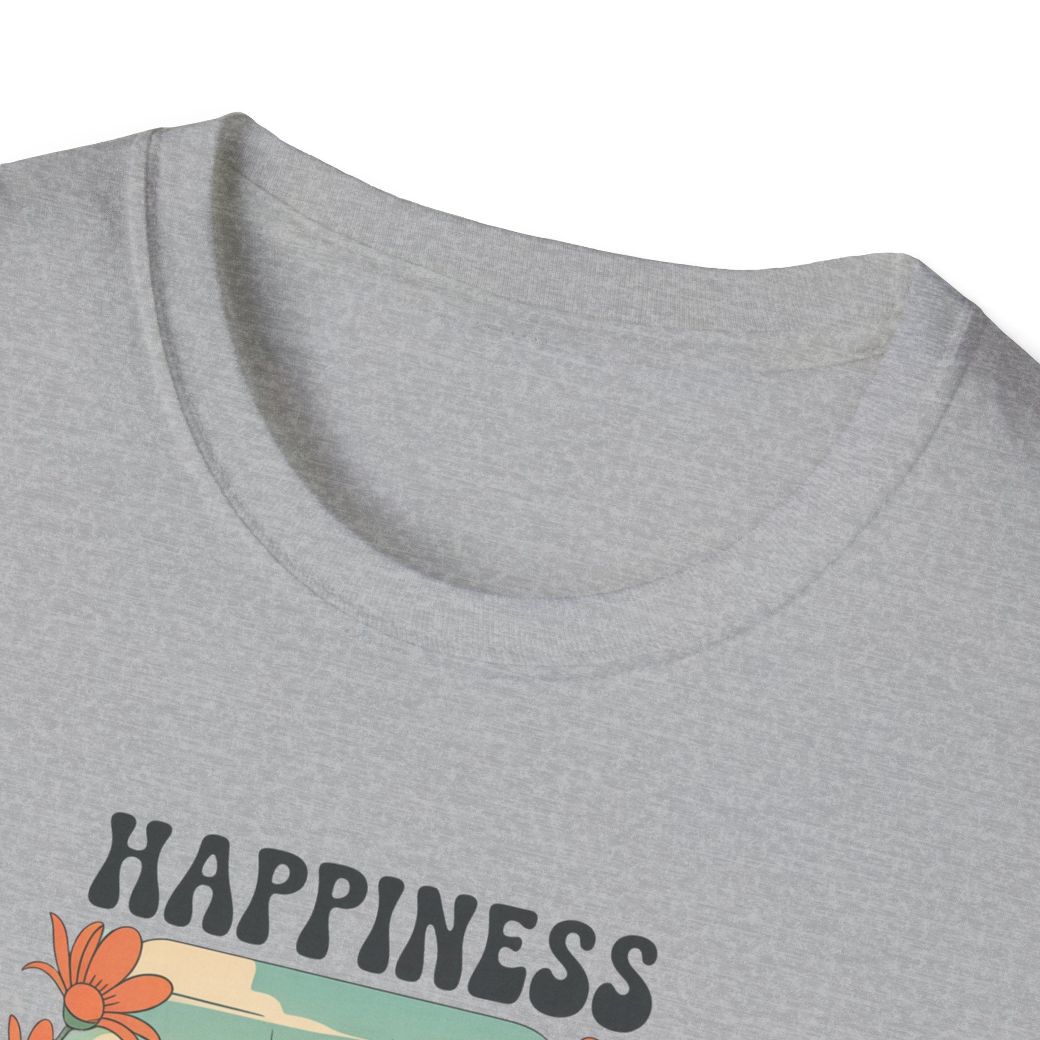 Happiness Comes in Waves T-Shirt, Unisex Softstyle Tee, Summer Graphic Tee, Beach Lover Shirt, Vacation Outfit, Gift for Nature Lovers