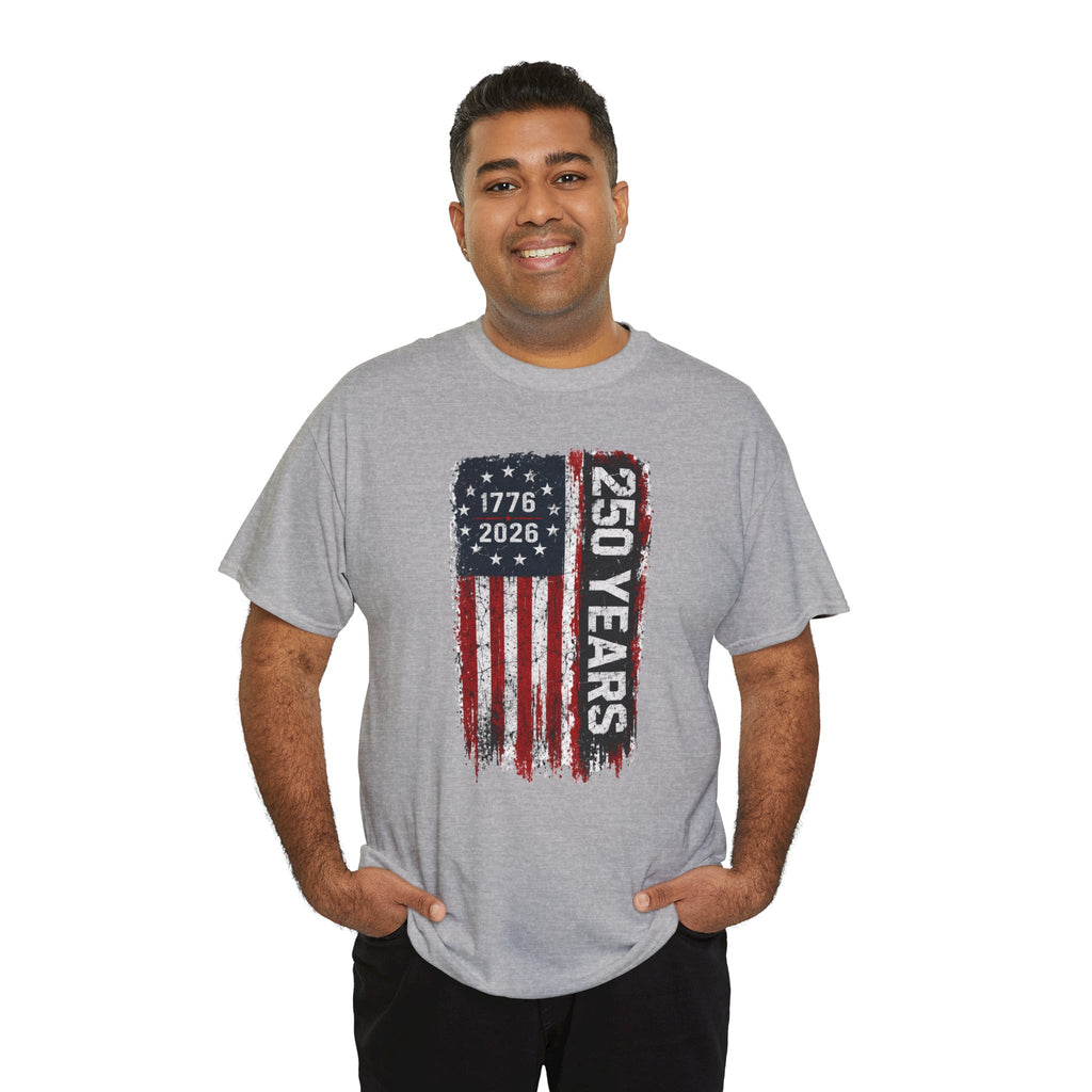 1776–2026 250th USA Flag T-Shirt — 4th of July Anniversary Tee