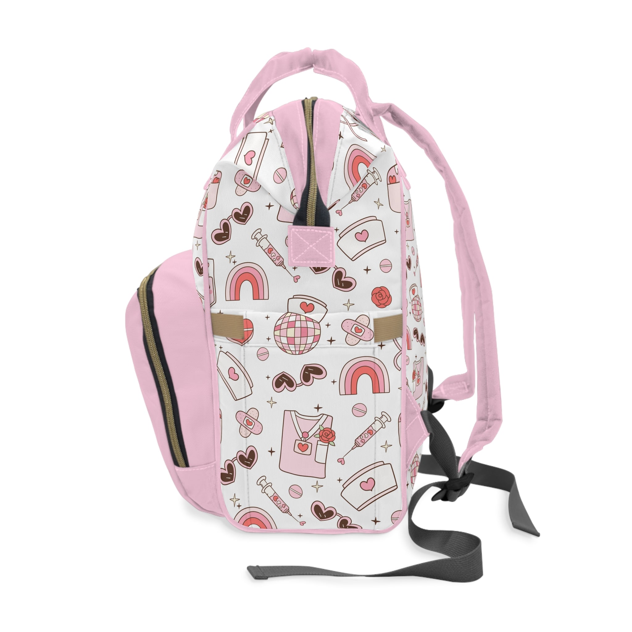 Personalized  CNA Tote Bag, Heart Print Nursing Backpack, CNA Valentine's Day Gift, Lightweight CNA Bag, Multifunctional Travel Nurse Bag