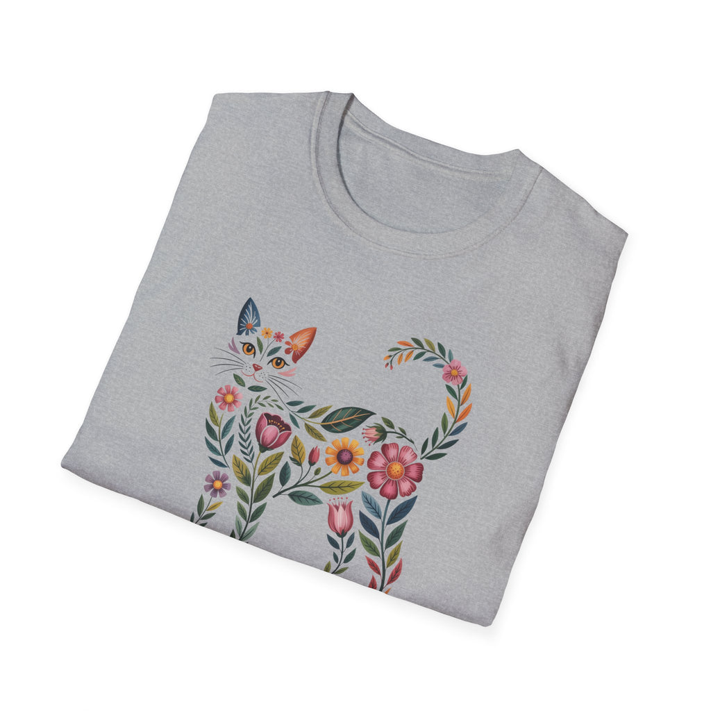 Floral Boho Cat Tee — Cat Lover T-Shirt