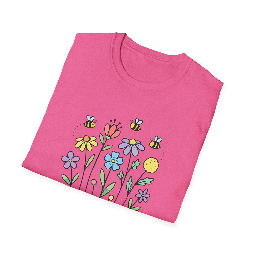 Summer Flowers & Bees Retro Floral T-Shirt