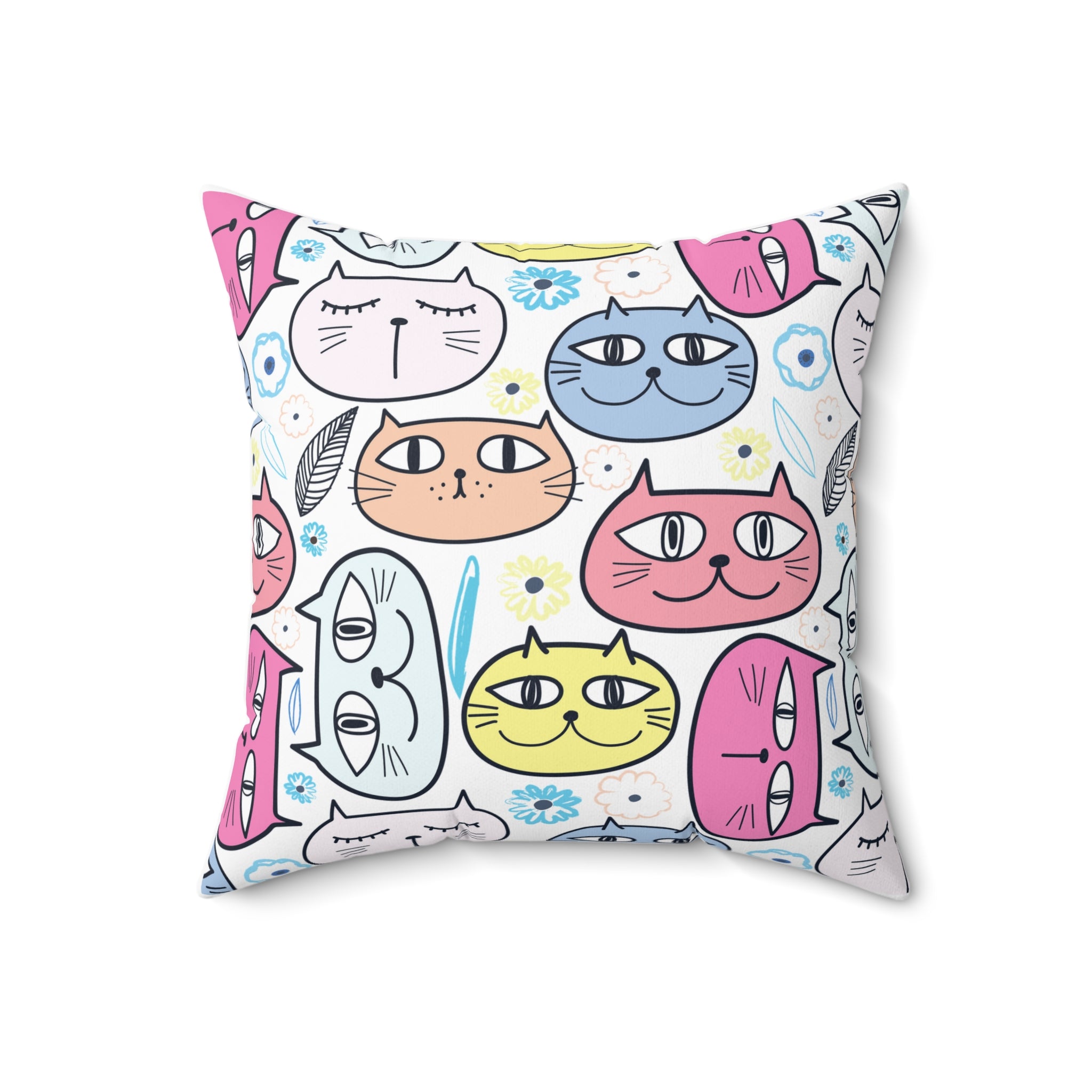 Fat Cat Square Throw Pillow