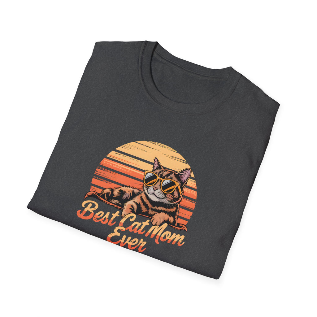 Cat Mom T-Shirt, Mother's Day Shirt, Best Cat Mom Ever Tee, Cat Lover Gift, Sunset Graphic Shirt