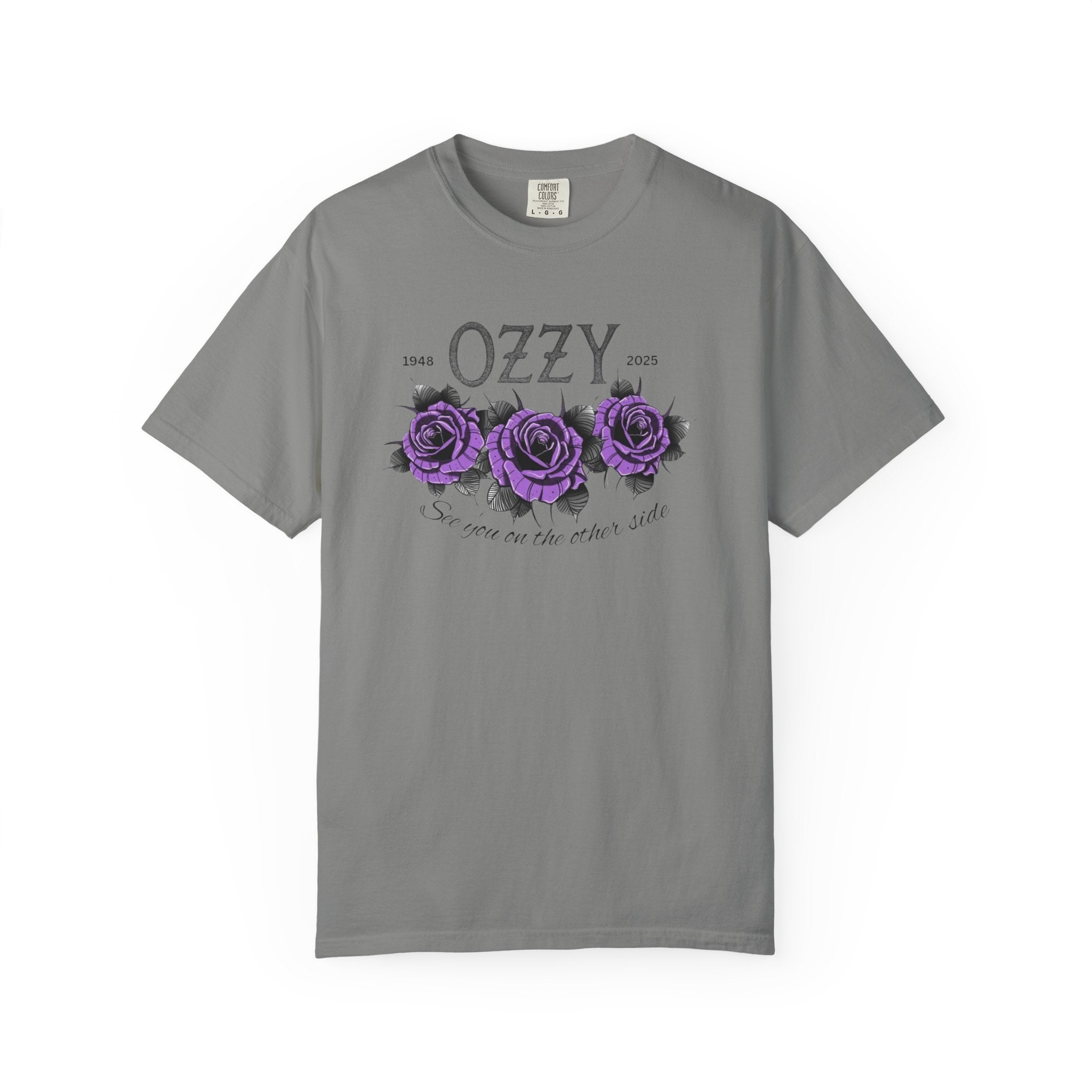 Vintage OZZY Floral T-Shirt, Memorial Blk Sabbath Music Lover Tee, Custom Artistic Graphic, Casual Wear