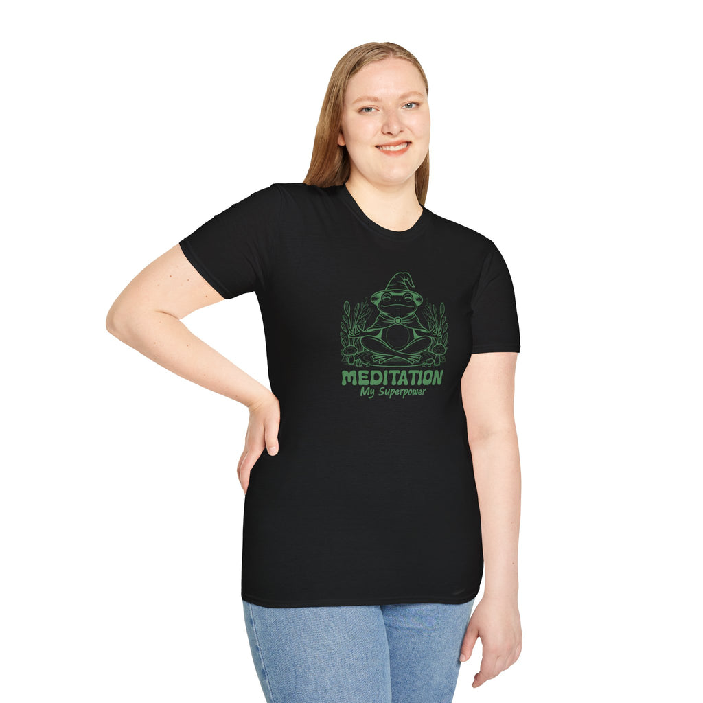 Frog Meditation Yoga T-Shirt — Calm Amphibian Zen Tee