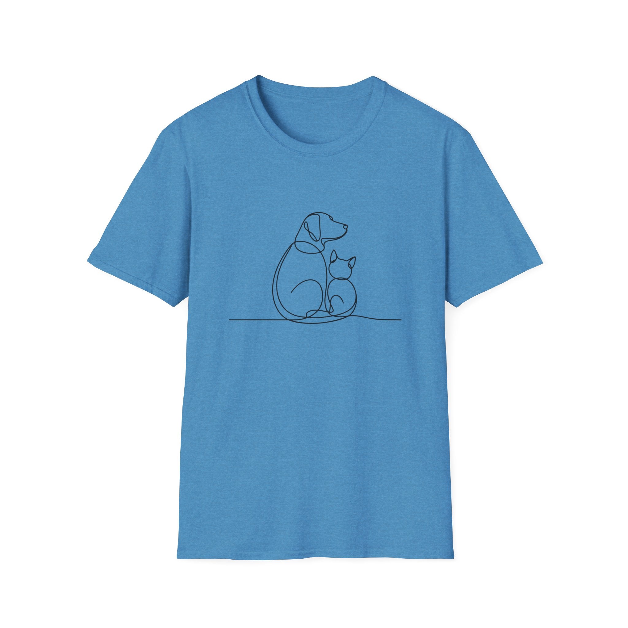 Cat & Dog Line Art T-Shirt — Pet Lover Shirt (Personalize Option)