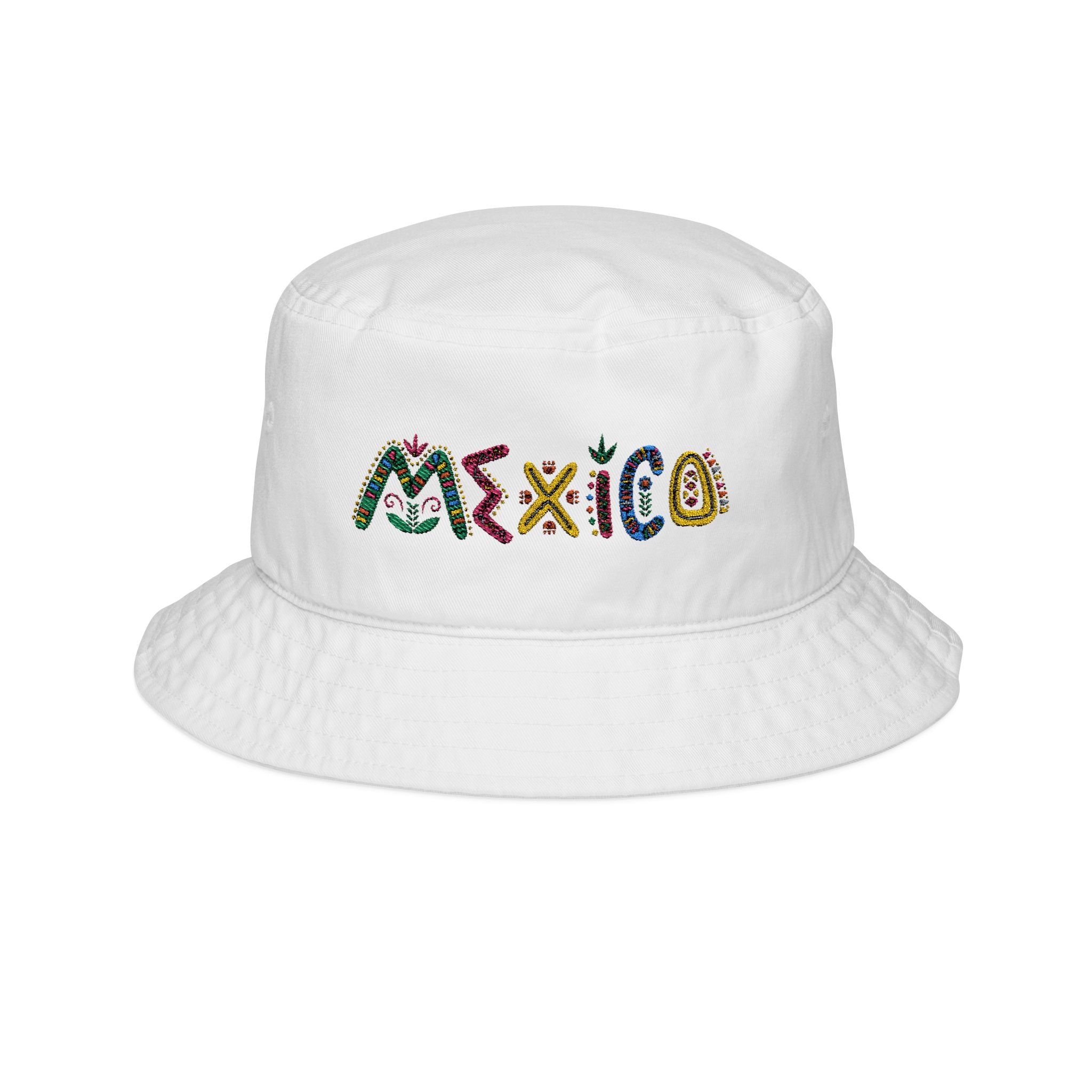 Embroidered Mexico Bucket Hat, Summer Hat for Travel, Beach Accessory, Unique Gift for Her, Festival Fun
