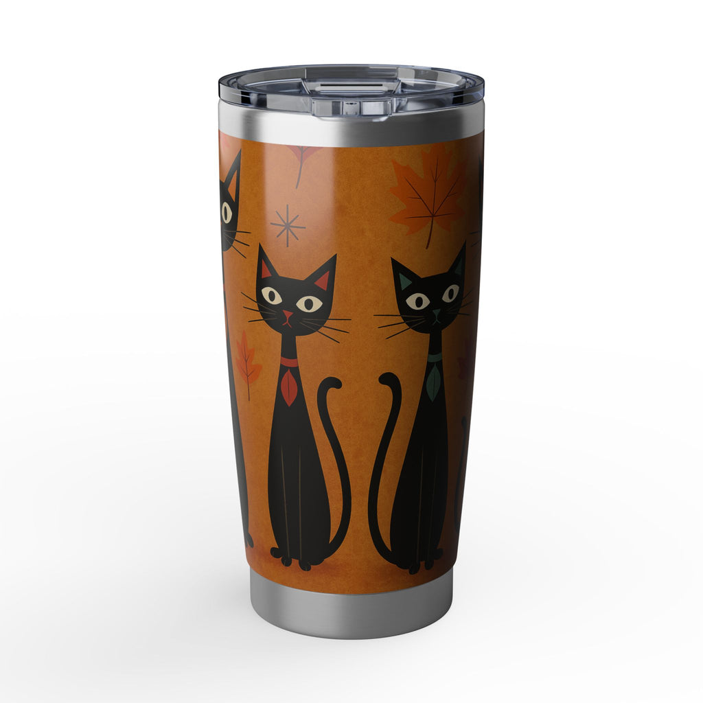 Cat Lover Travel Mug, Retro Fall Black Cat Tumbler, Halloween Gift