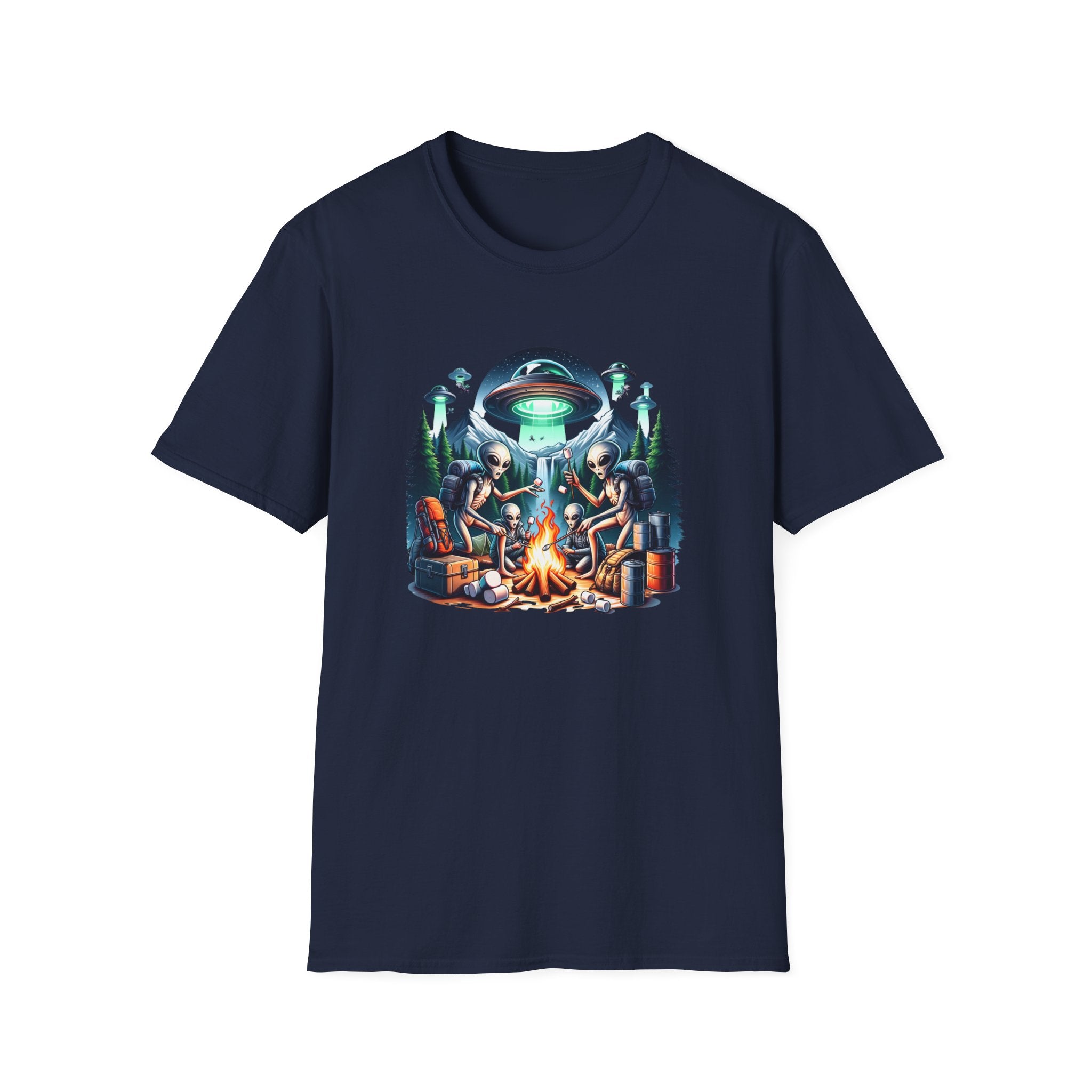 Alien Campfire T-Shirt, UFO T-Shirt, Camping Shirt