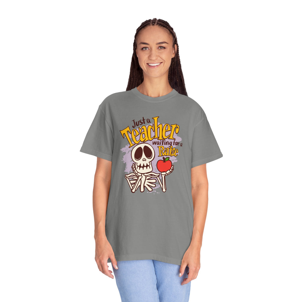 Just a Teacher Waiting for a Raise T-Shirt, Funny Teacher Halloween T-Shirt