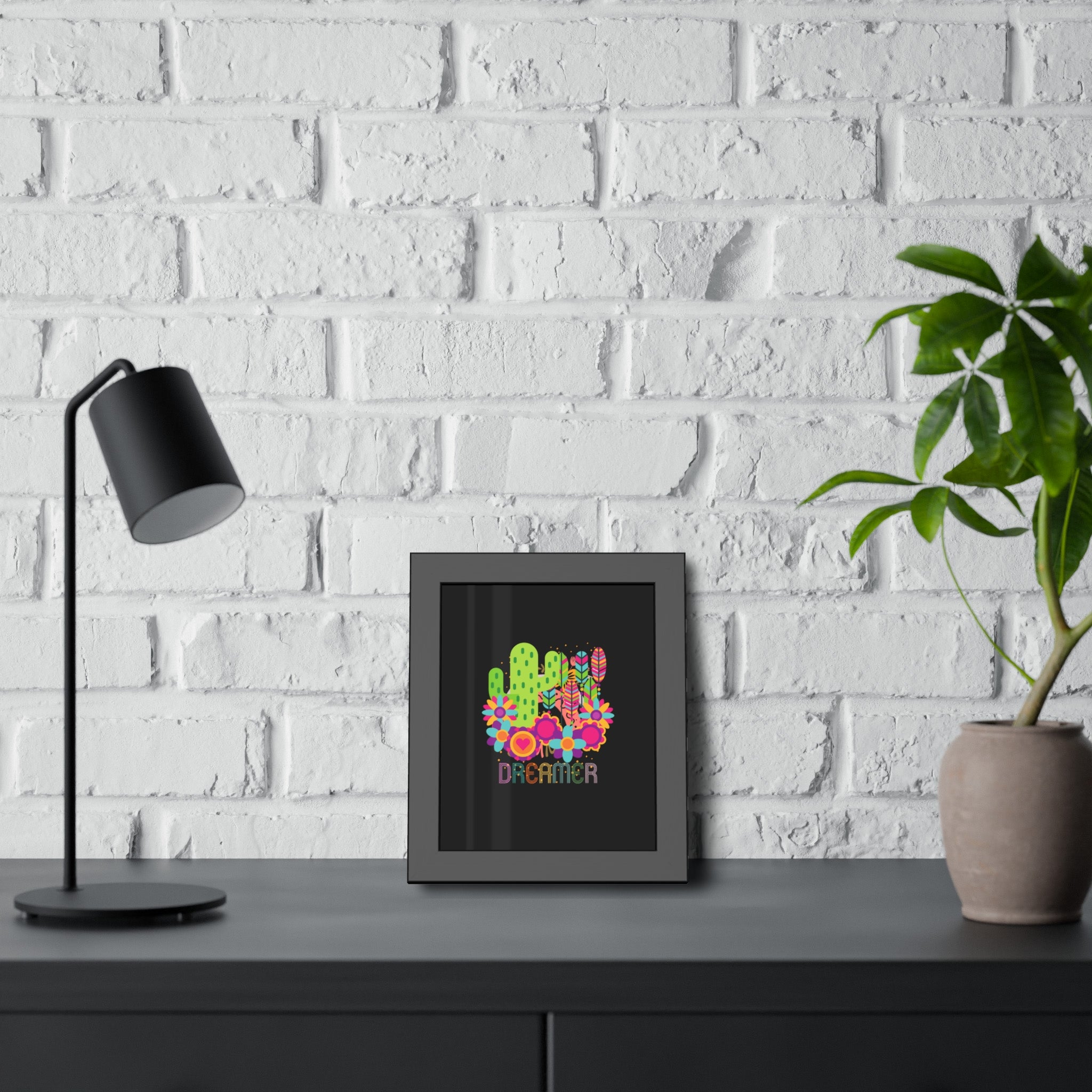Personalized Dreamer, Cactus, Framed Wall Art, 3 Sizes