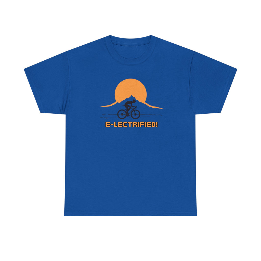 Electrified! E‑Bike Rider Sunset Mountain Cycling T‑Shirt