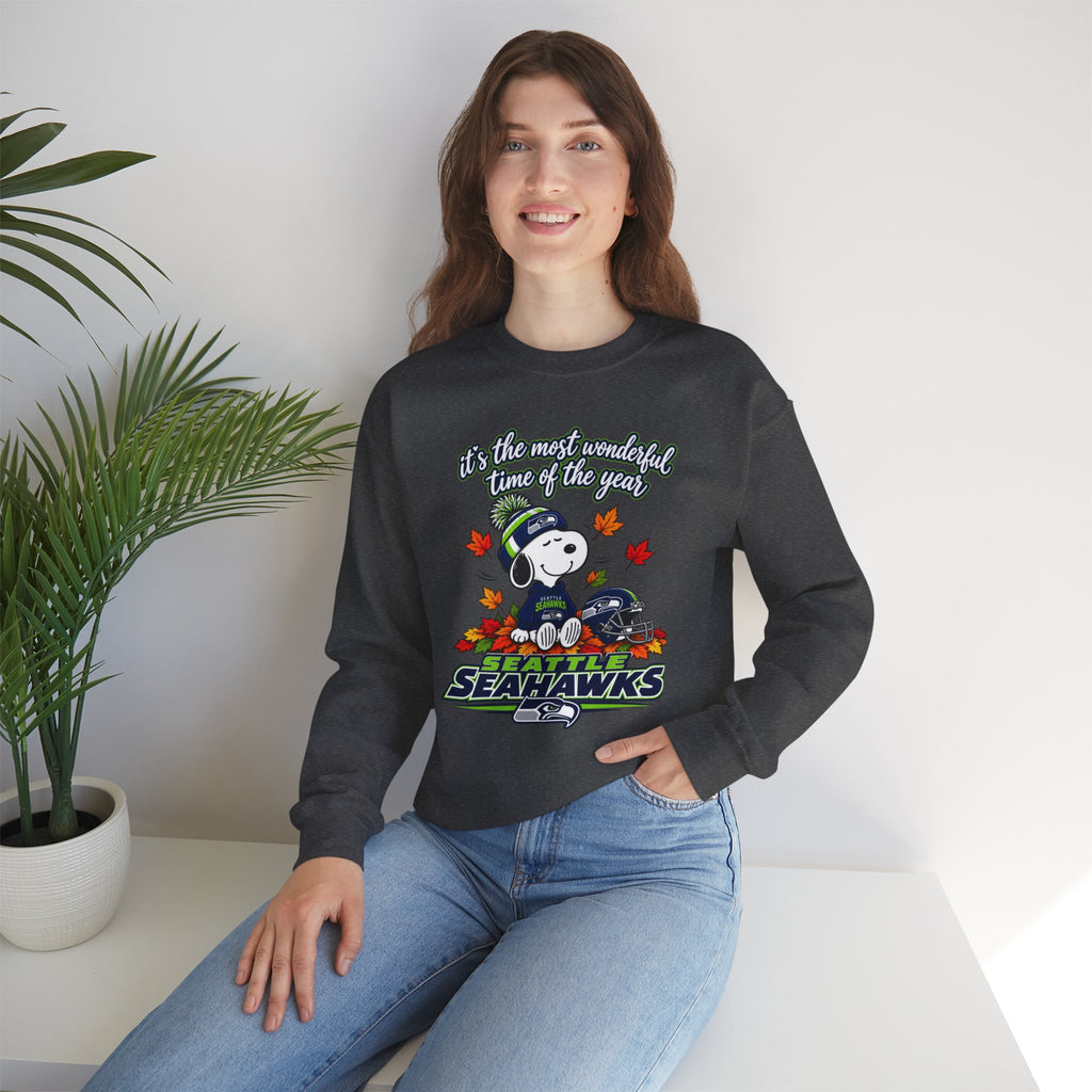 Seattle Seahawks Snoopy “It’s the Most Wonderful Time of the Year” Sweatshirt