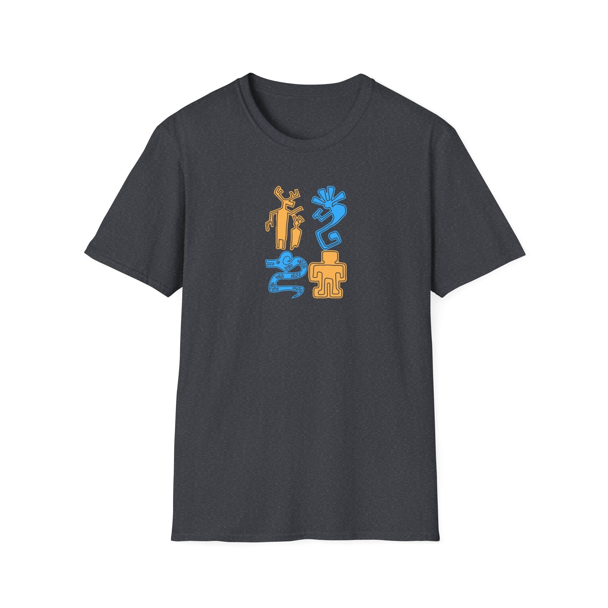 Unisex Petroglyph Kokpelli T-Shirt, Southwestern Summer Shirt, Native American Tee, Southwest Tribal Top, Desert Graphic Shirt