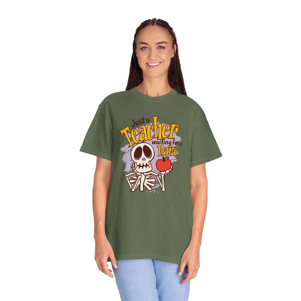 Just a Teacher Waiting for a Raise T-Shirt, Funny Teacher Halloween T-Shirt