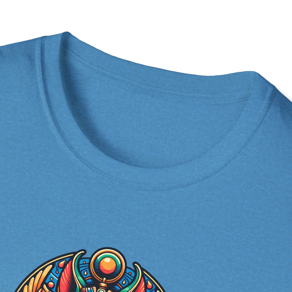 Egyptian Goddess Unisex Softstyle T-Shirt, Cute Graphic Tee, Boho Vintage Top, Gift for Cat Lovers, Summer Casual Wear, Festival Outfit