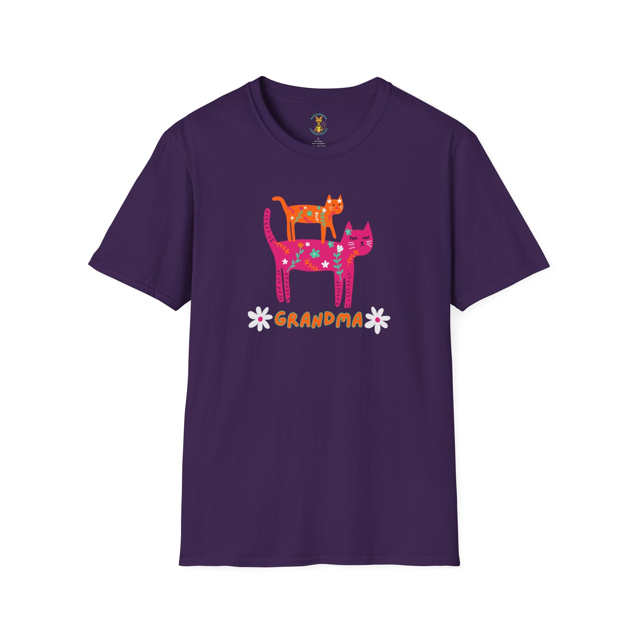 Personalized Grandma Cat T-Shirt, Mother's Day T-Shirt, Sizes XS-5X, Cat Print T-Shirt for Women