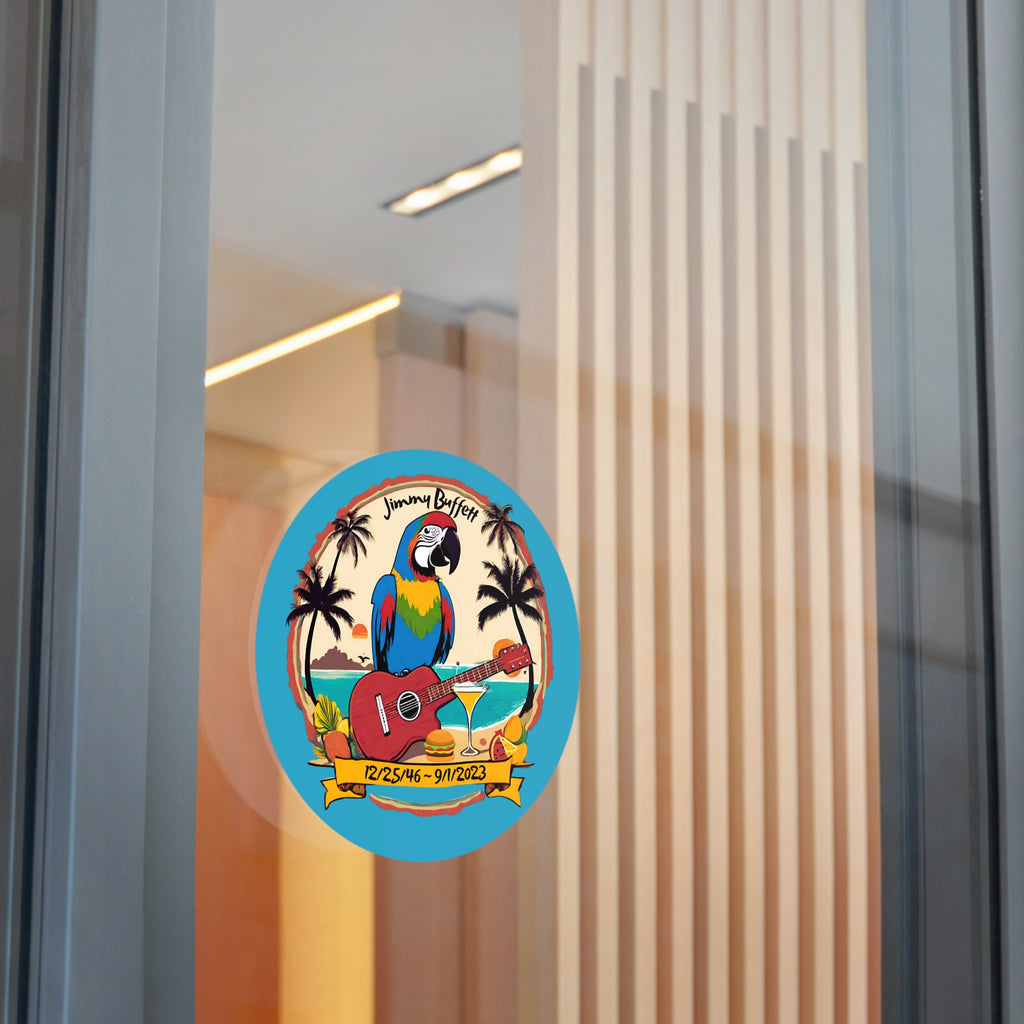 Jimmy Buffett Memorial Round Vinyl Stickers