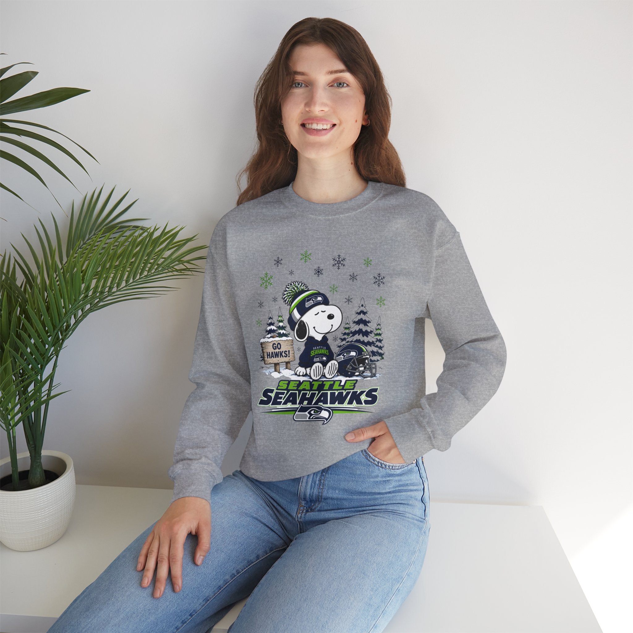 Seattle Seahawks Snowy Snoopy Sweatshirt for Men and Women