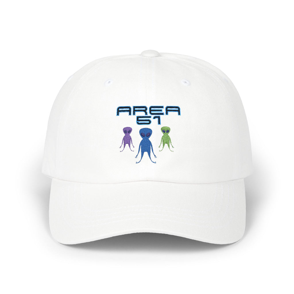 Embroidered Area 51 Hat, UFO Hat, Alien Hat, UFO Hunters, Unisex, White